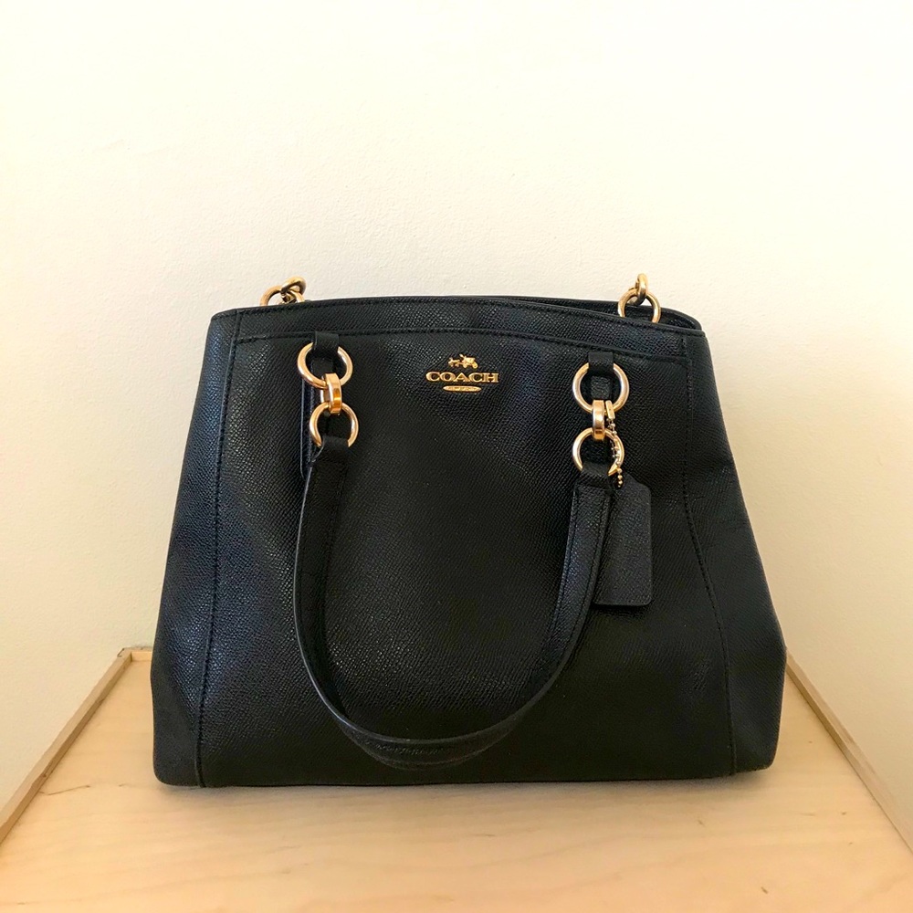 Coach Minneta Black Leather Crossbody Bag